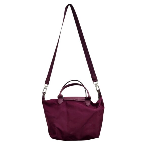 Longchamp Le Pliage Nylon Leather Burgundy S Neo Strap Shoulder Bag - Picture 5 of 16
